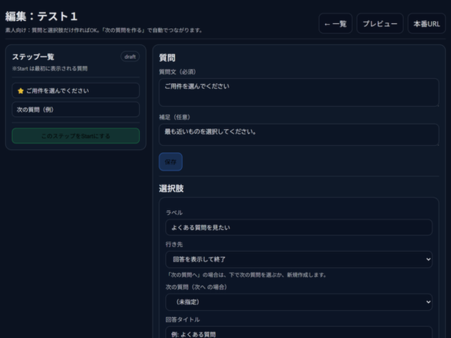 フォーム管理編集画面のイメージ